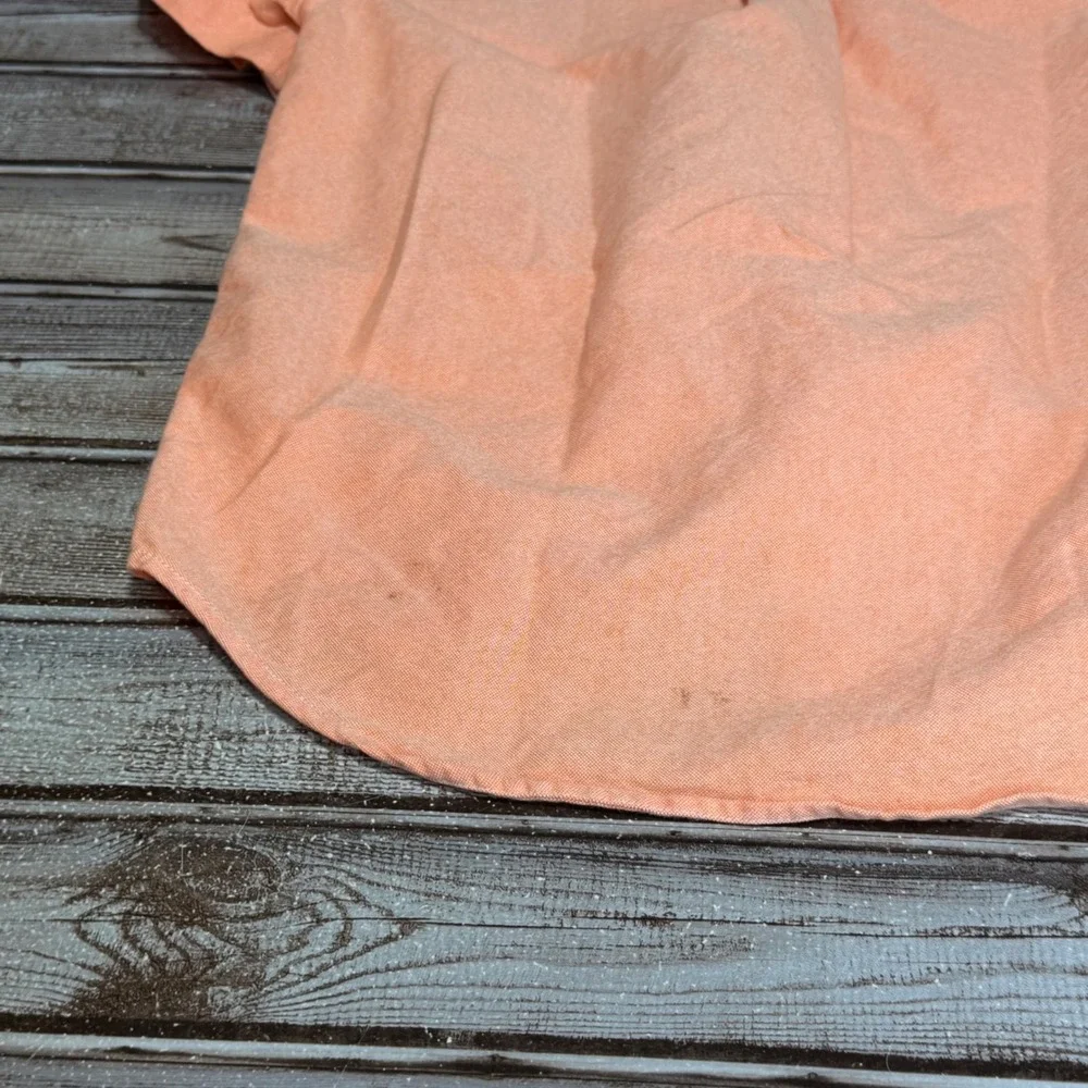 Ralph Lauren Button Down Shirt‎ Kids Size 7 Orange Short Sleeve Oxford Cotton